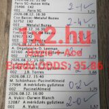 Sikeres sportfogadási szelvény kézírásos eredménypipákkal és 35,86-os eredő oddsszal az 1x2.hu felirattal.
