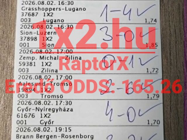 BLUE CHIP: 40 augusztusi tippből 39 hibátlan! 97.50 %-os, Extrém hatékonysággal indítjuk a hónapot!