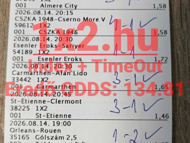 BLUE CHIP: 16/16 – Így indulunk neki a hétvégének! Tegnap is TELITALÁLAT! 134.00 feletti eredő szorzóra is mentünk!