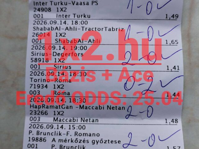BLUE CHIP:Tegnap is 8/8! Tegnap is TELITALÁLAT!