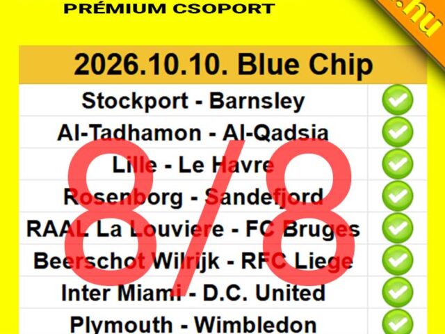 BLUE CHIP: Tegnap is 8/8! Tegnap is TELITALÁLAT!