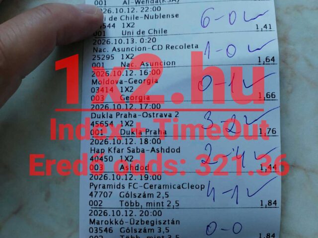 1×2.hu – Tegnap 320-as, tegnapelőtt pedig 418-as eredő szorzó!